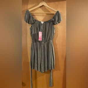 Olive Belted Romper